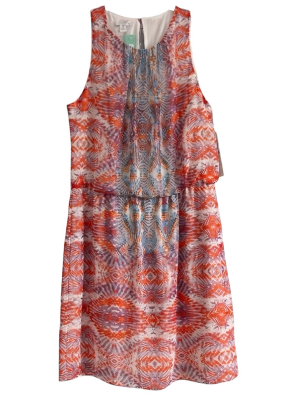 NWT London Times Annett Dress Size 12 Red Boho Floral Fit Flare Spring Summer